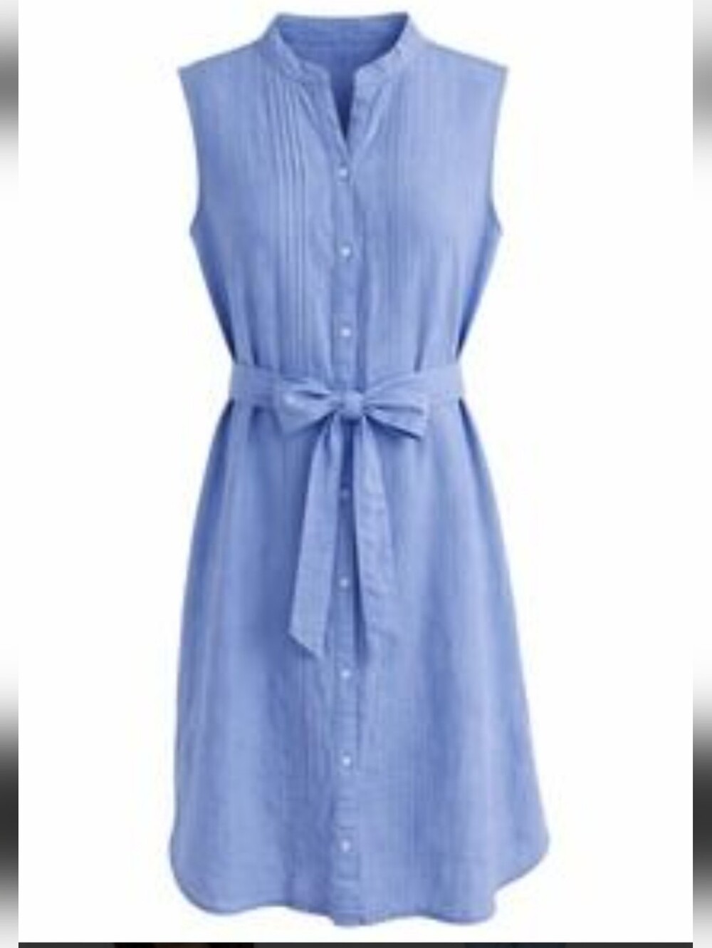 L.L. Bean Linen Sleeveless Button-Front Midi Shirt Dress Women's Size 6